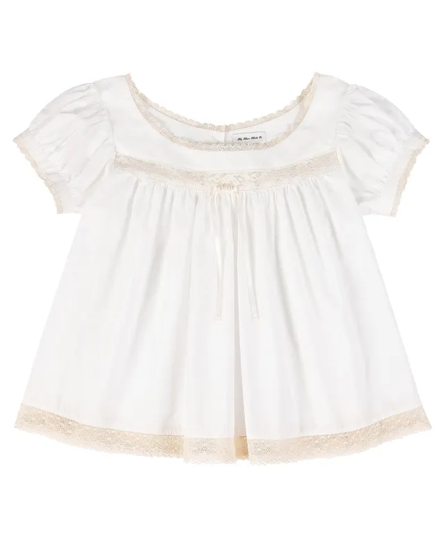 Lucienne Cotton Blouse - White sold by My Mum Made It