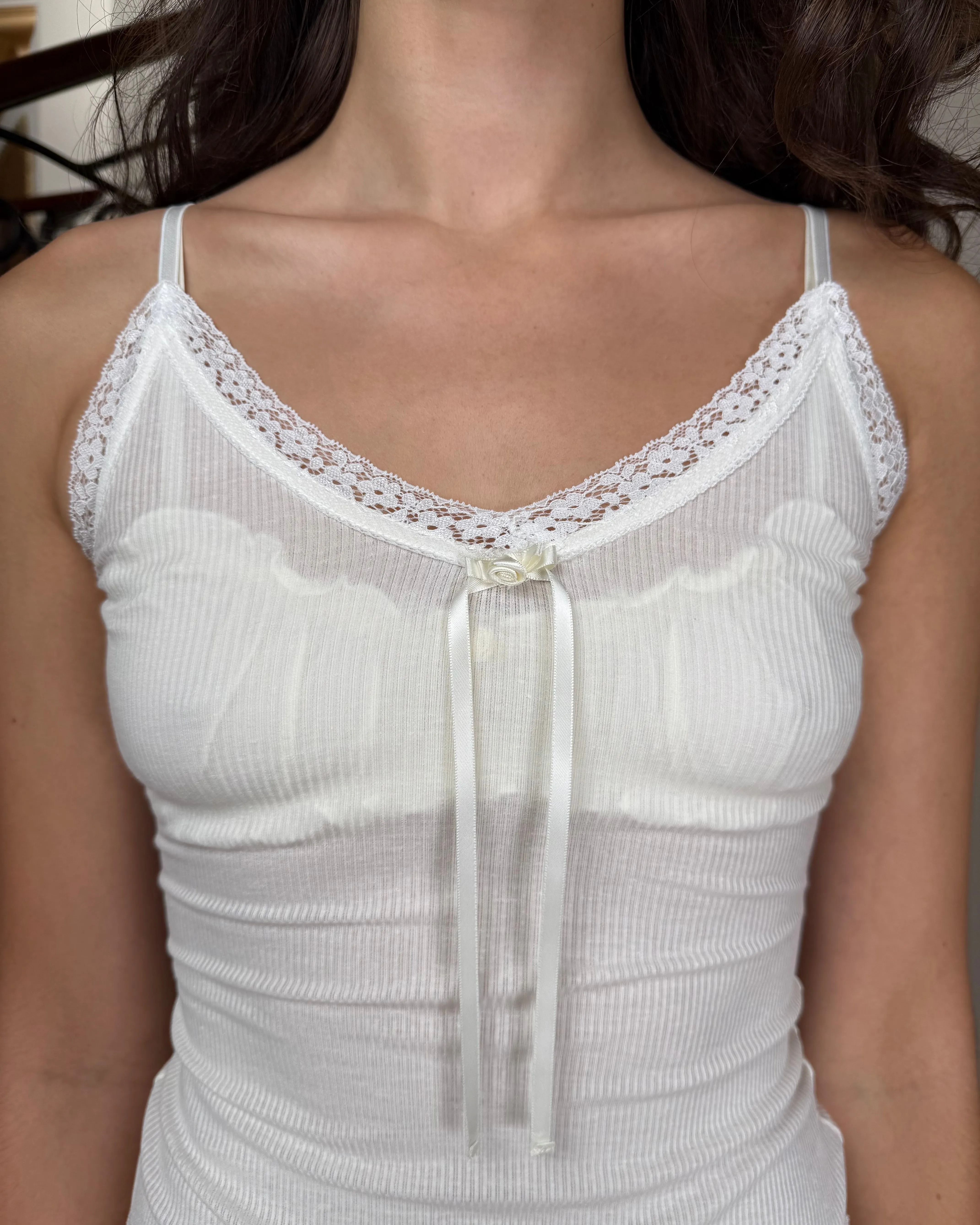 Lisse Rib Camisole - White sold by My Mum Made It product image thumbnail 2