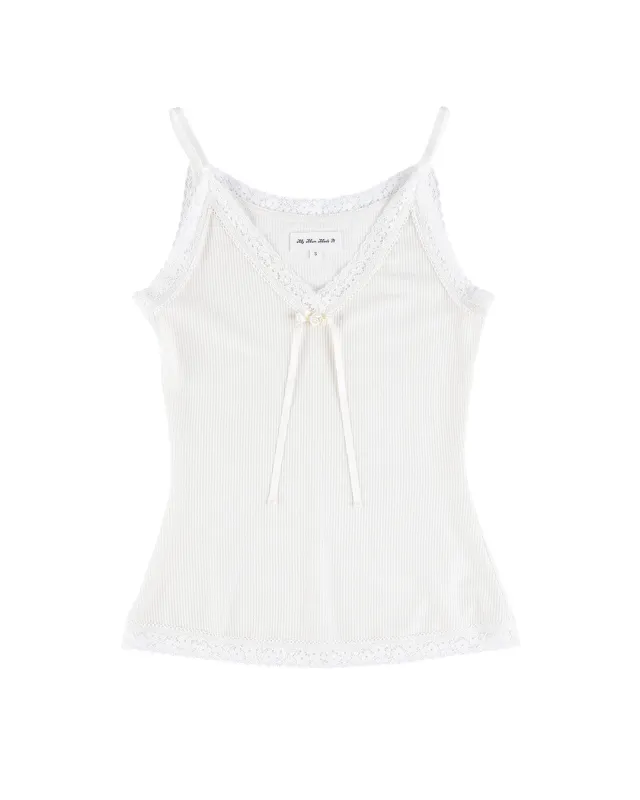 Lisse Rib Camisole - White made by My Mum Made It