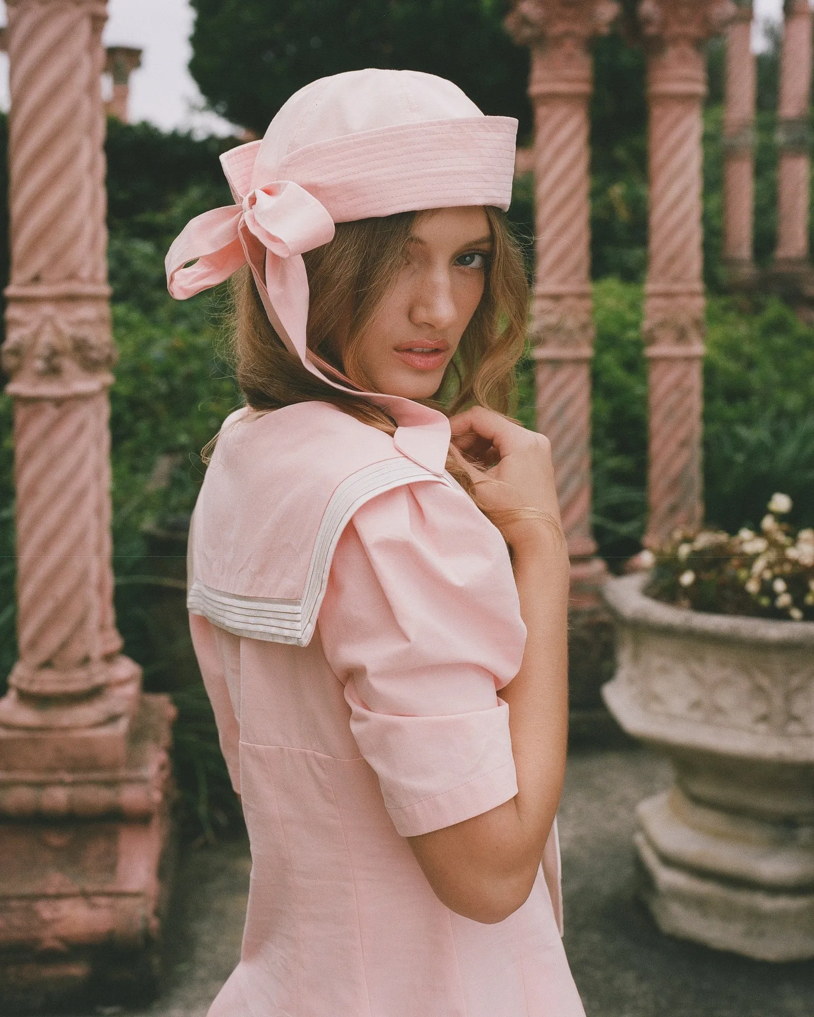 Tie Sailor Hat - Electra Blush sold by My Mum Made It product image thumbnail 4