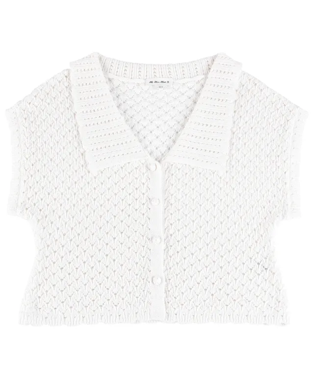 Daisychain Knit Top - White made by My Mum Made It