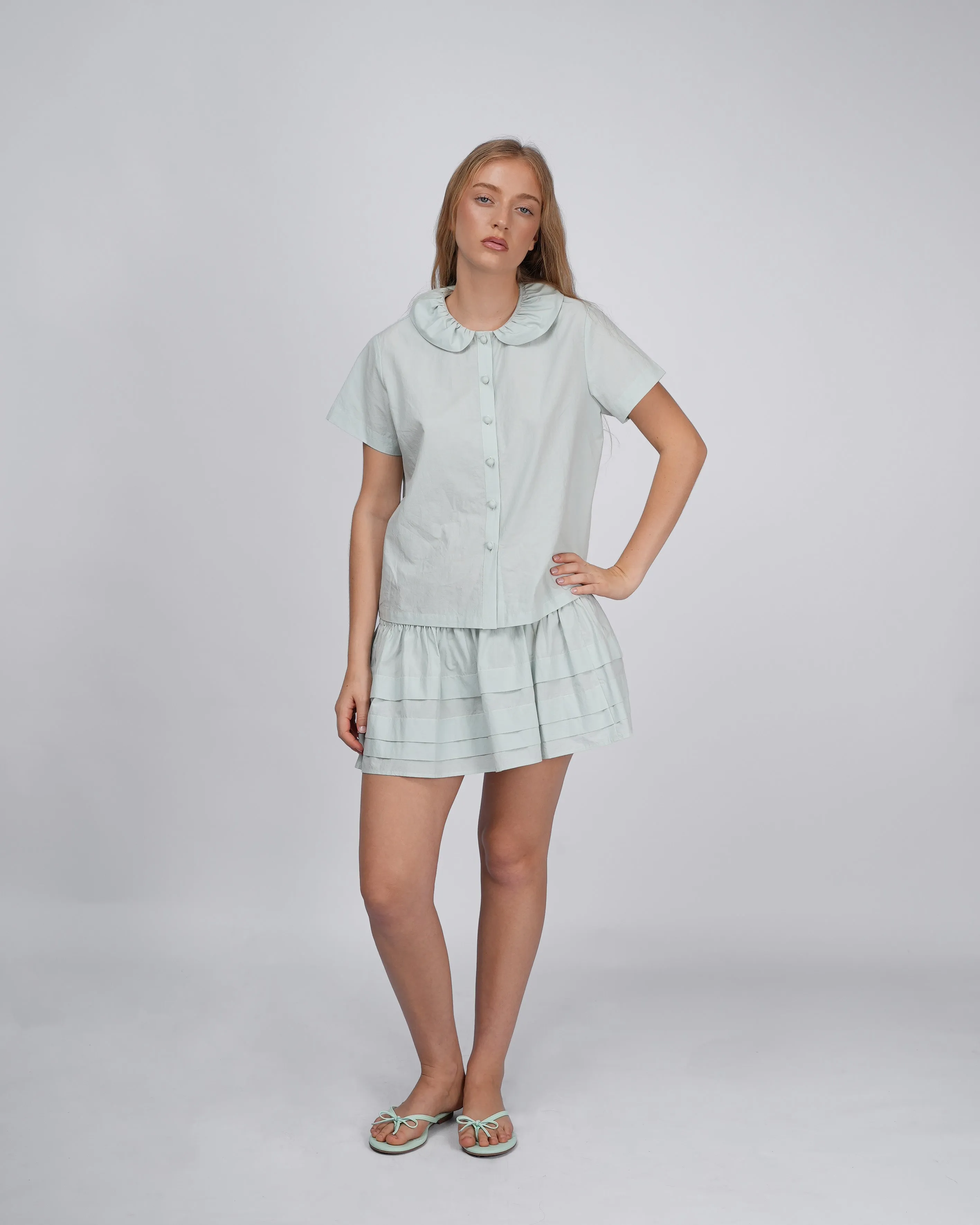 Esme Button Shirt - Mint sold by My Mum Made It product image thumbnail 2