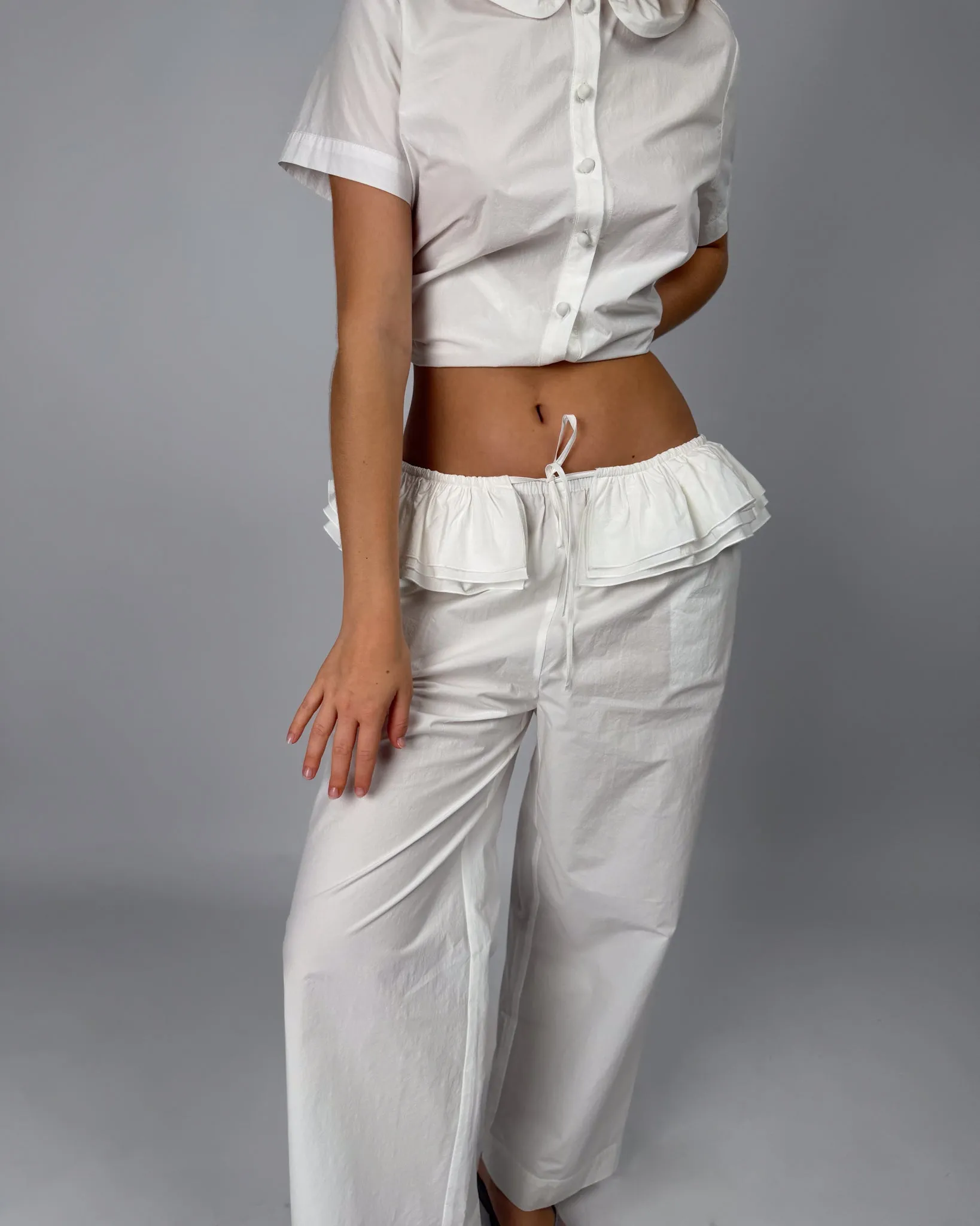 Detachable Ruffle Belt Pant - White sold by My Mum Made It product image thumbnail 5