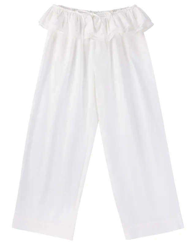 Detachable Ruffle Belt Pant - White made by My Mum Made It