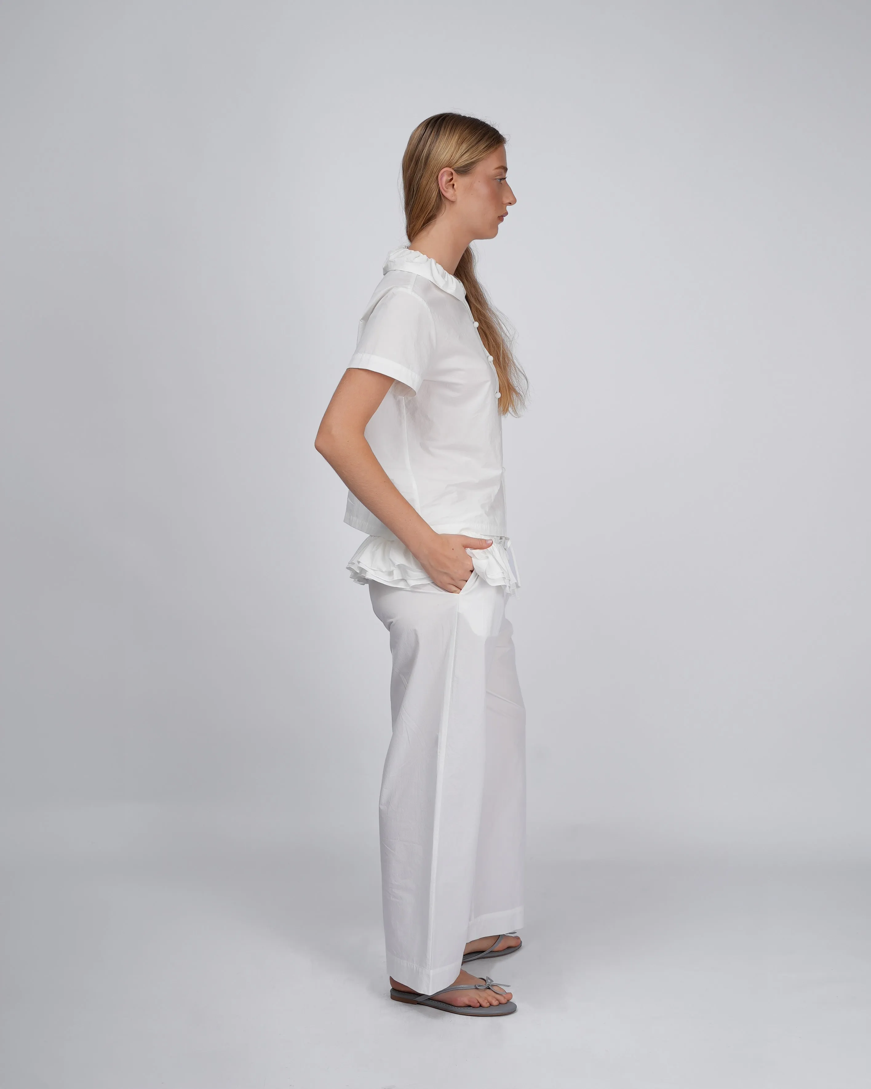 Detachable Ruffle Belt Pant - White sold by My Mum Made It product image thumbnail 4