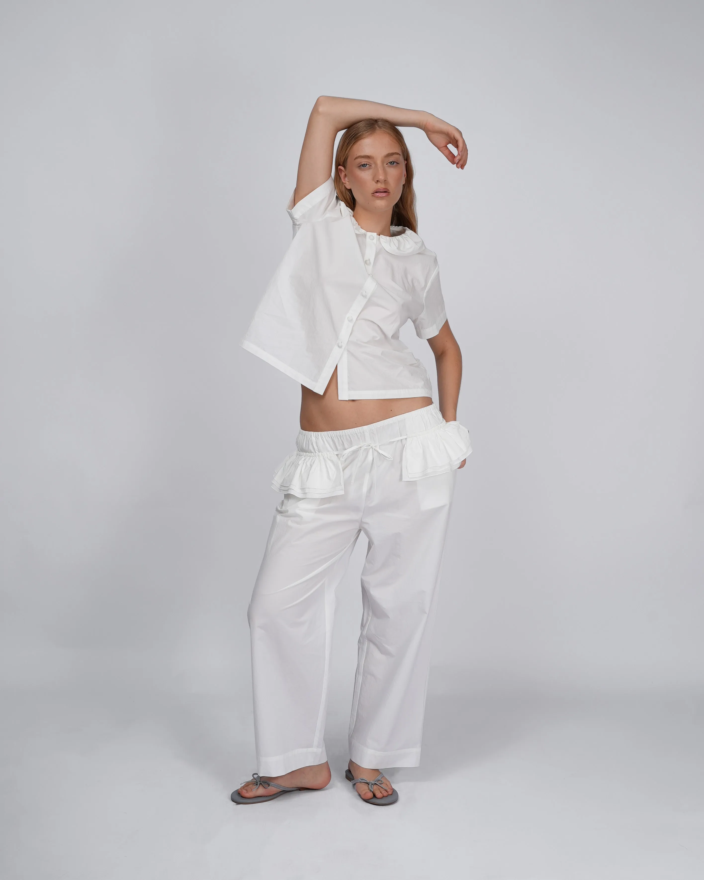 Detachable Ruffle Belt Pant - White sold by My Mum Made It product image thumbnail 2