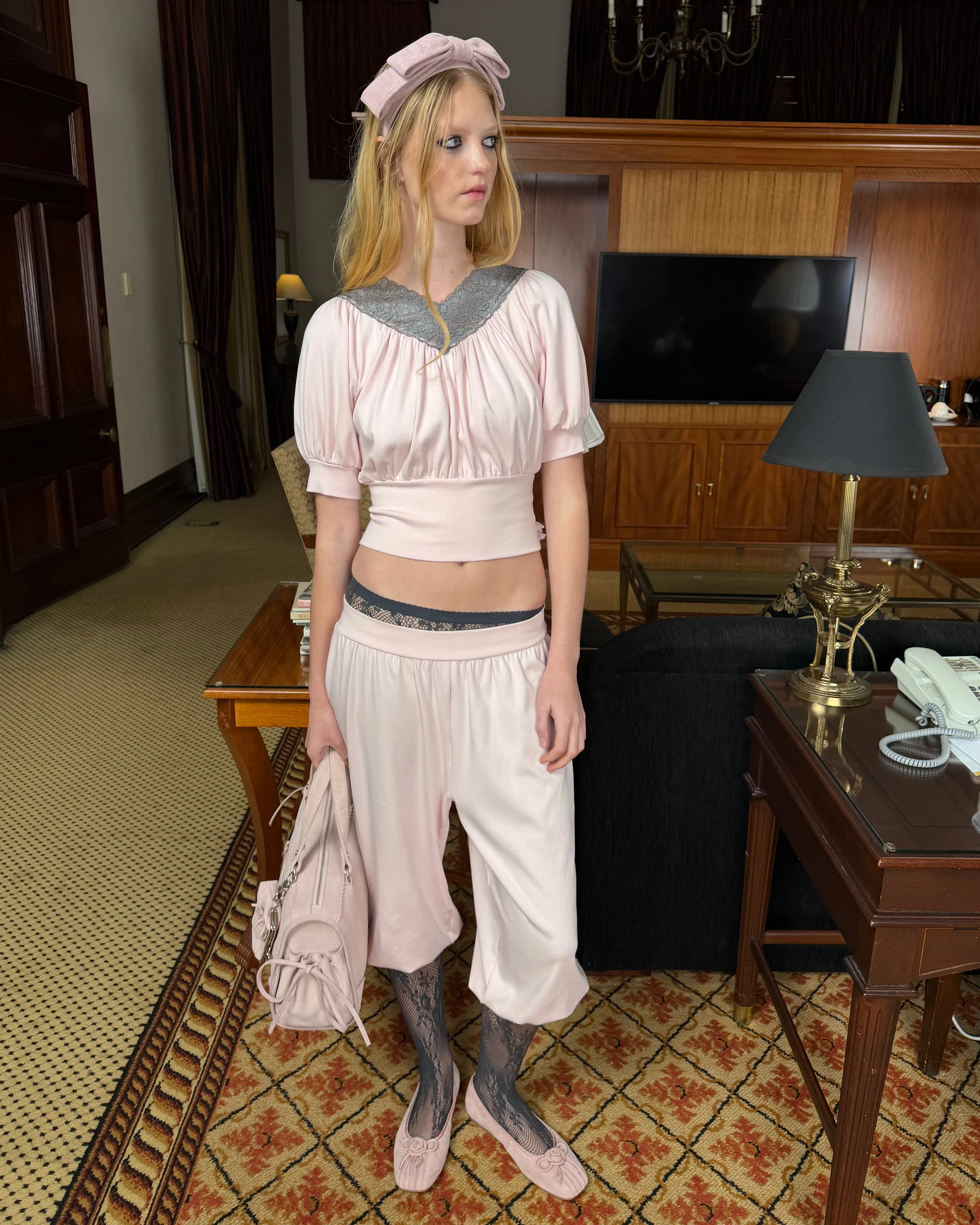 Blouson Puff Sleeve Top - Pink sold by My Mum Made It product image thumbnail 4