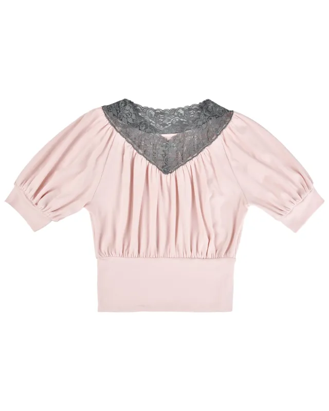 Blouson Puff Sleeve Top - Pink made by My Mum Made It