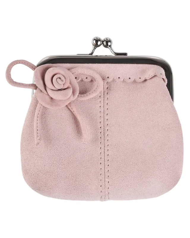 Downtown Coin Purse - Pink Suede made by My Mum Made It