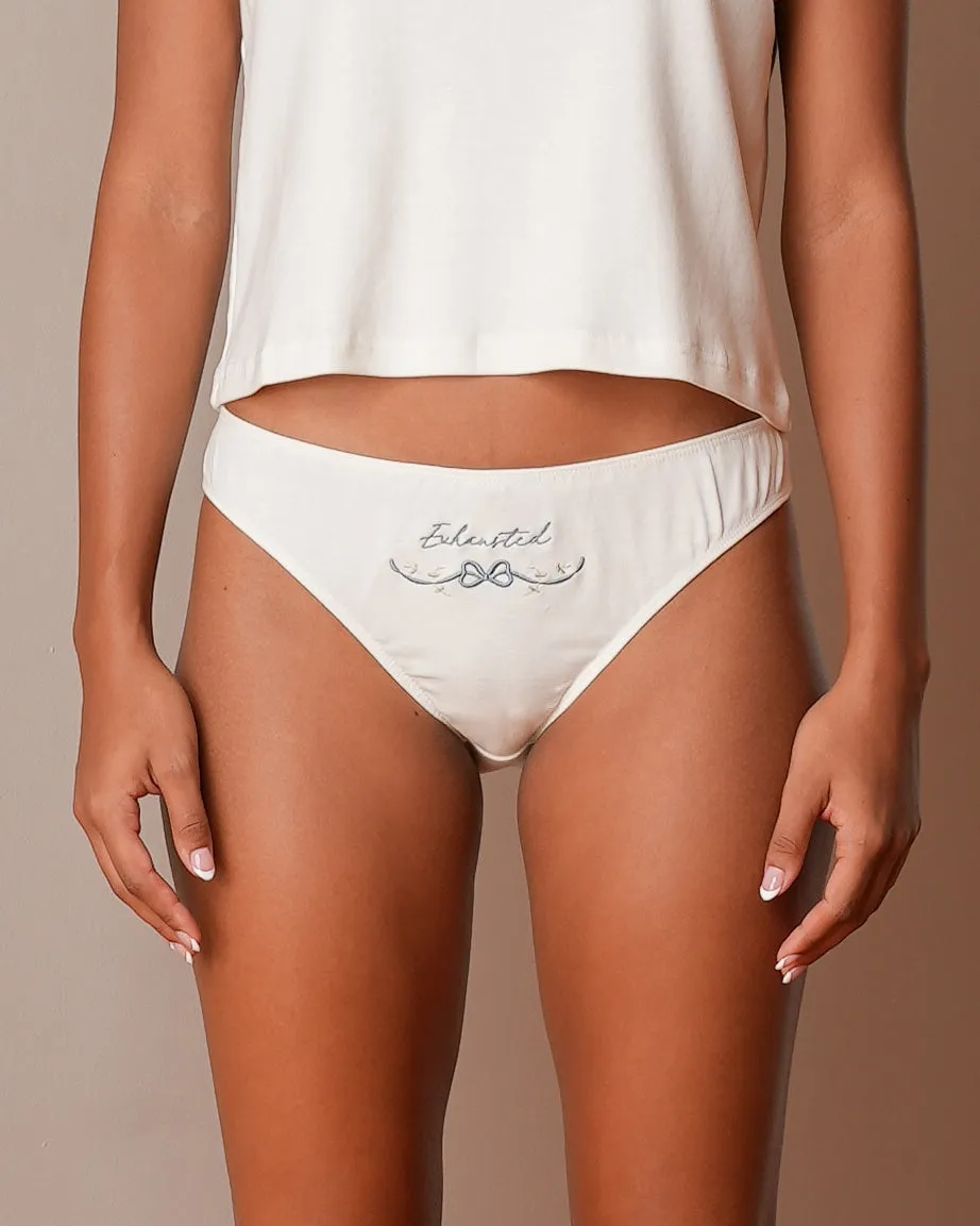 Exhausted Embroidery Briefs sold by My Mum Made It product image thumbnail 3