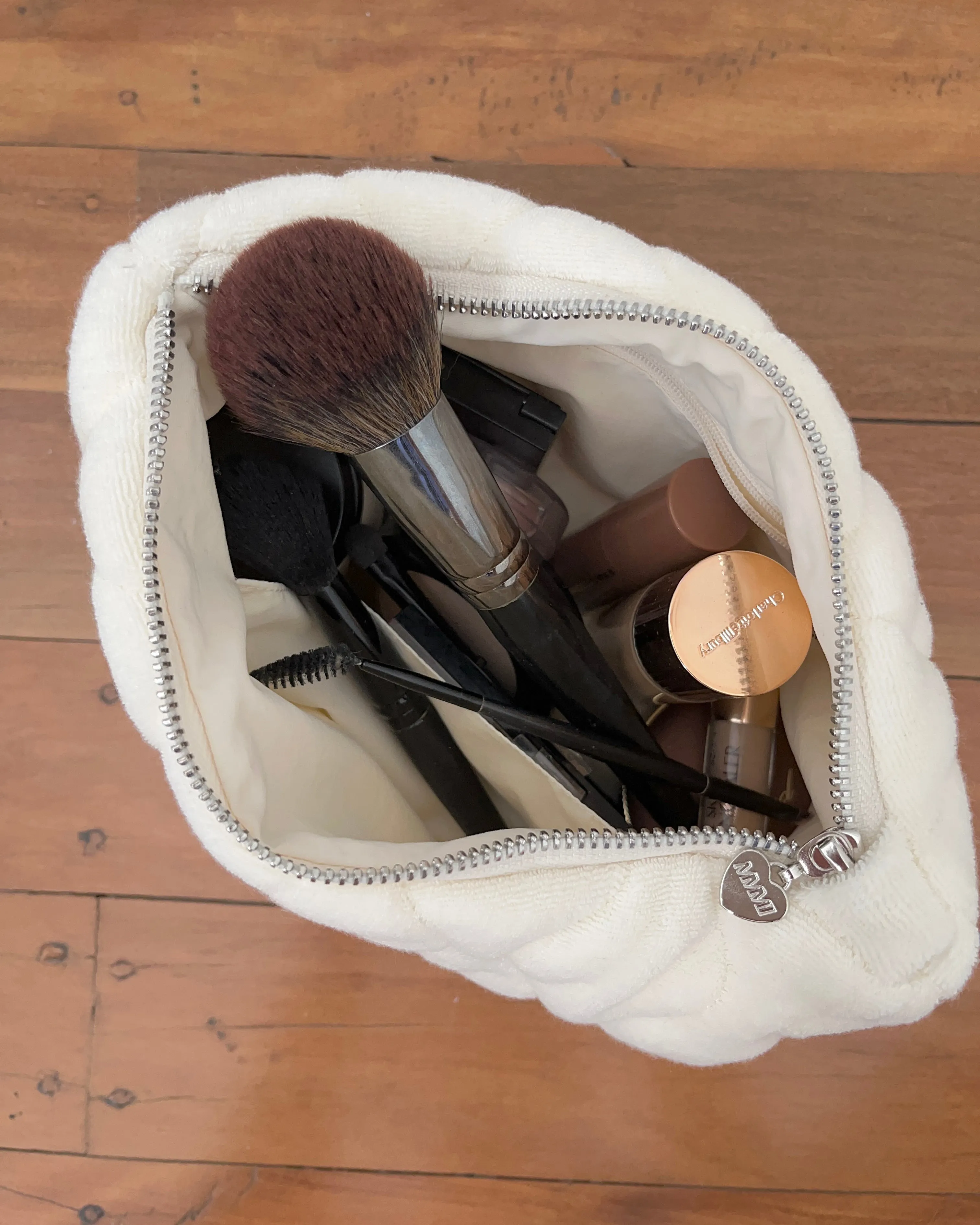 Quilted Toiletry Bag - Off-white Terry sold by My Mum Made It product image thumbnail 4