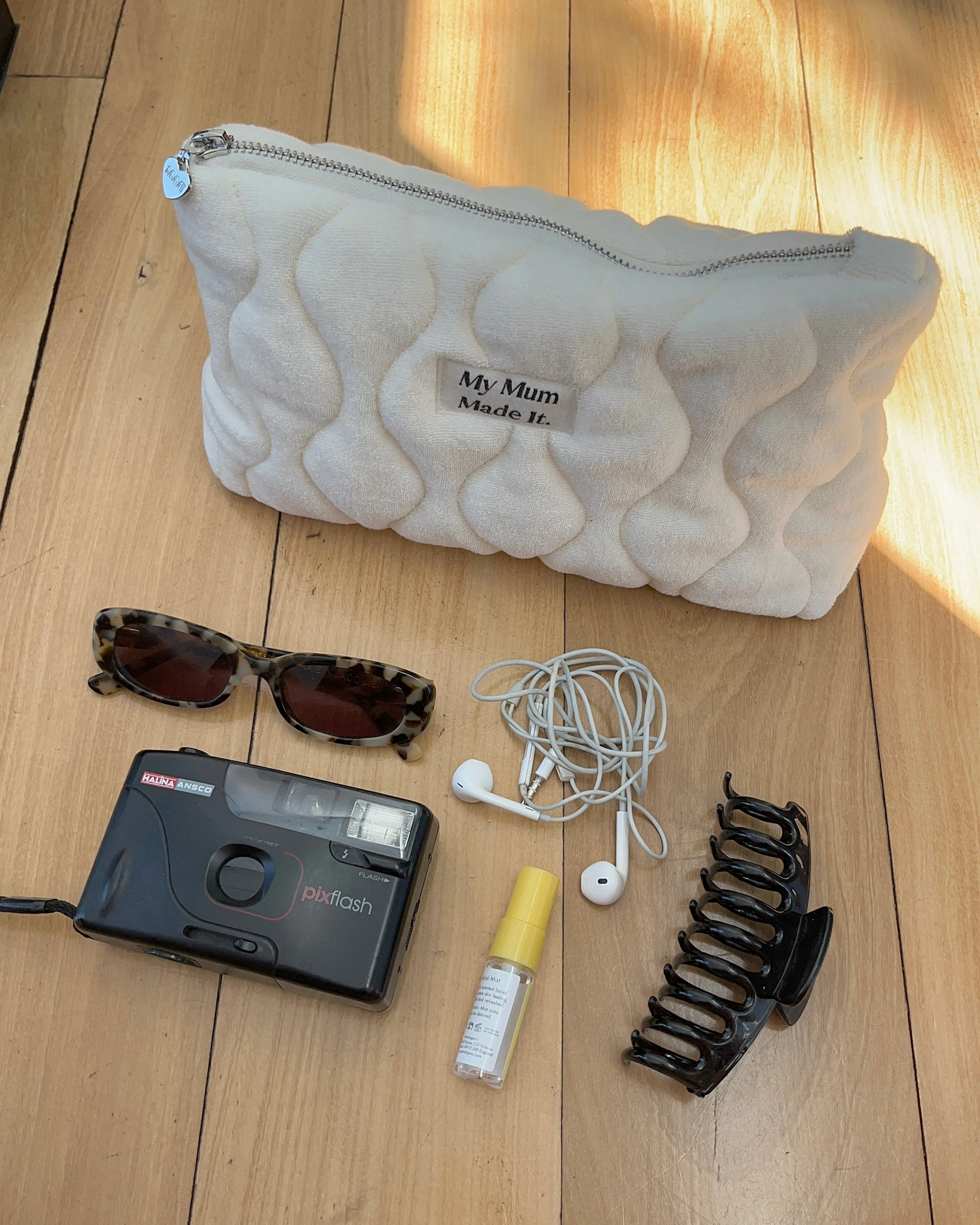 Quilted Toiletry Bag - Off-white Terry sold by My Mum Made It product image thumbnail 5