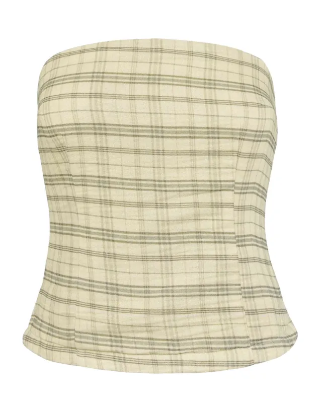 Gauze Corset Top - Garden Bed Check sold by My Mum Made It