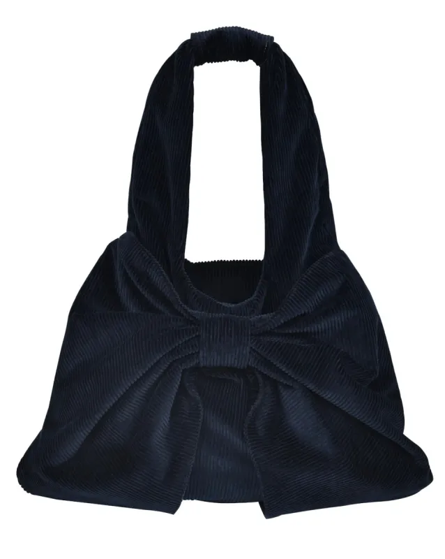 Bow Tote Bag - Blue Corduroy sold by My Mum Made It