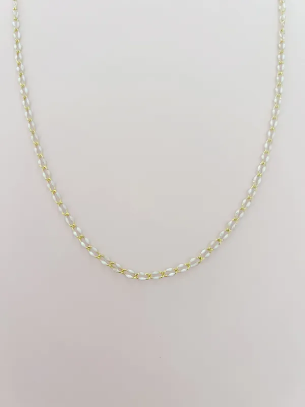 White Enamel Link Layering Necklace sold by Mermaid & Me