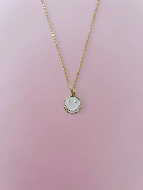 Pale Pink Smiley Necklace sold by Mermaid & Me