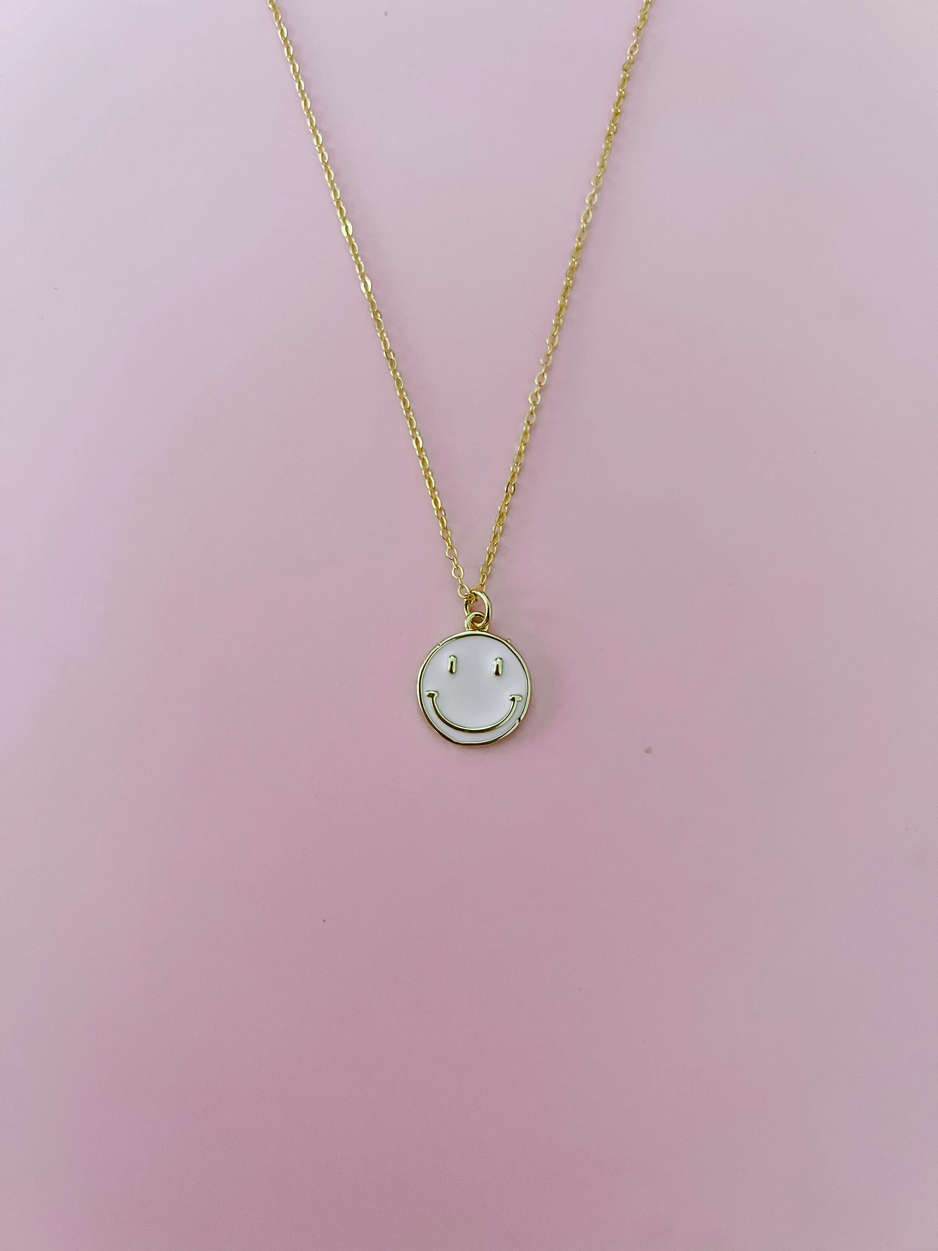 Pale Pink Smiley Necklace sold by Mermaid & Me