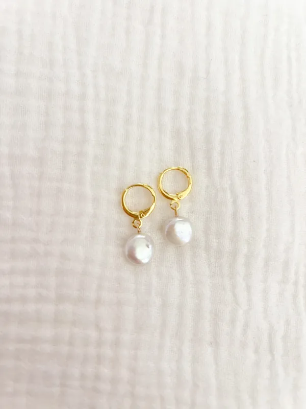 Pearl Coin Earrings sold by Mermaid & Me