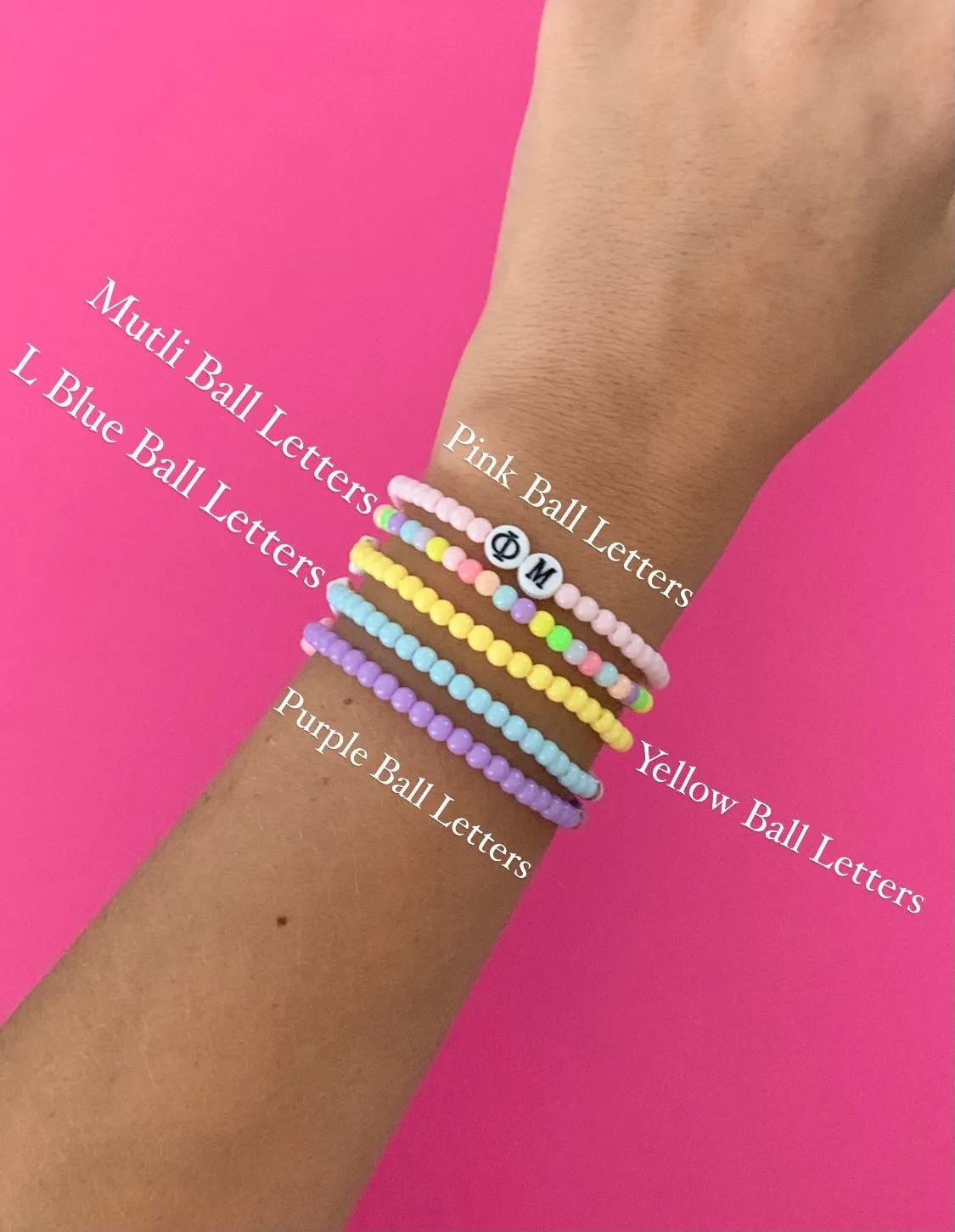 Phi Mu Quatrefoil or Letters Gold Bracelet sold by Mermaid & Me product image thumbnail 5