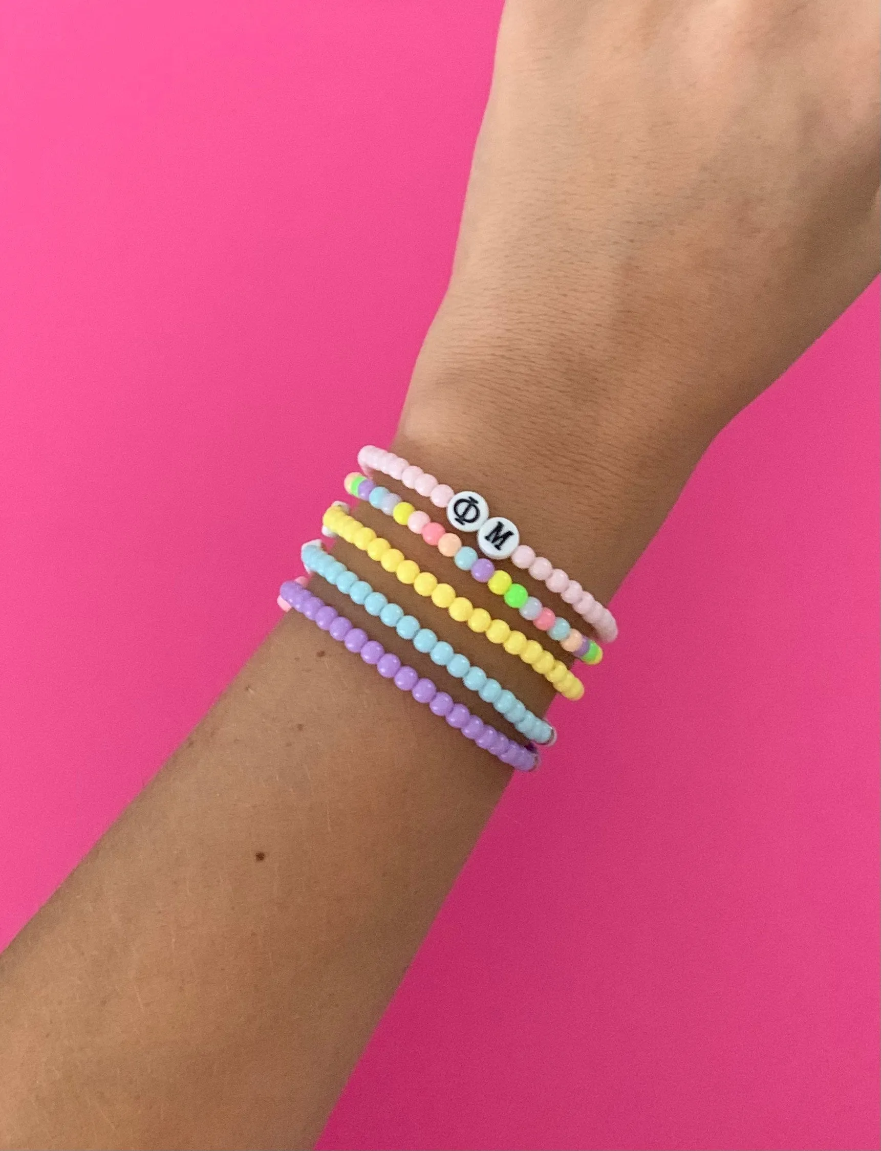 Phi Mu Quatrefoil or Letters Gold Bracelet sold by Mermaid & Me product image thumbnail 3