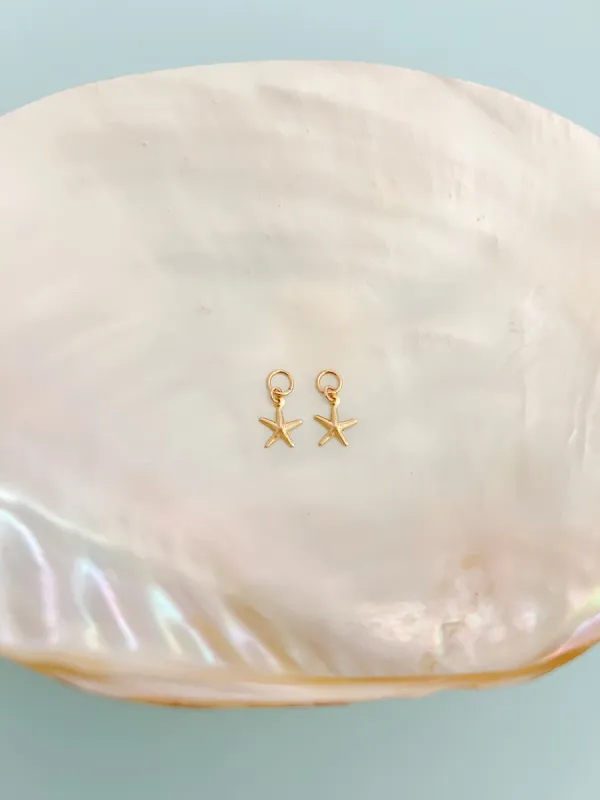 Gold Filled Starfish Earring Charms sold by Mermaid & Me