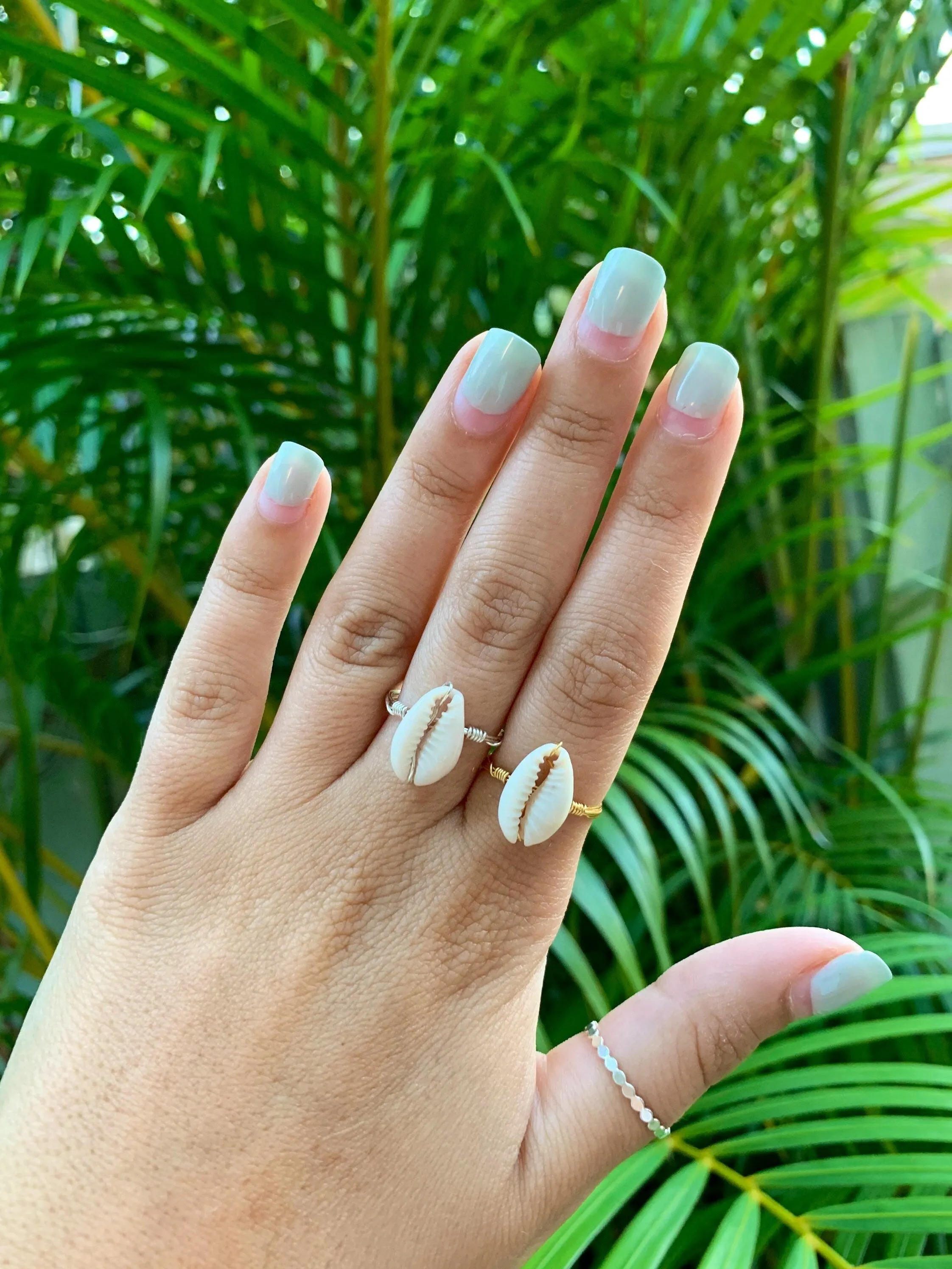 Handmade Vertical Cowrie Shell Ring Silver or Gold sold by Mermaid & Me product image thumbnail 2