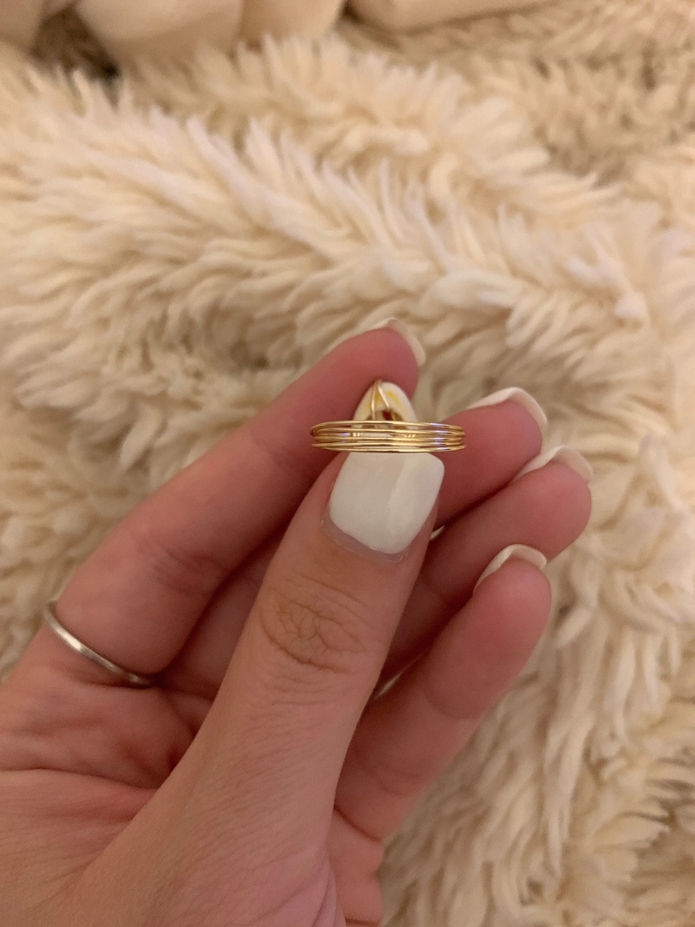 Handmade Vertical Cowrie Shell Ring Silver or Gold sold by Mermaid & Me product image thumbnail 4