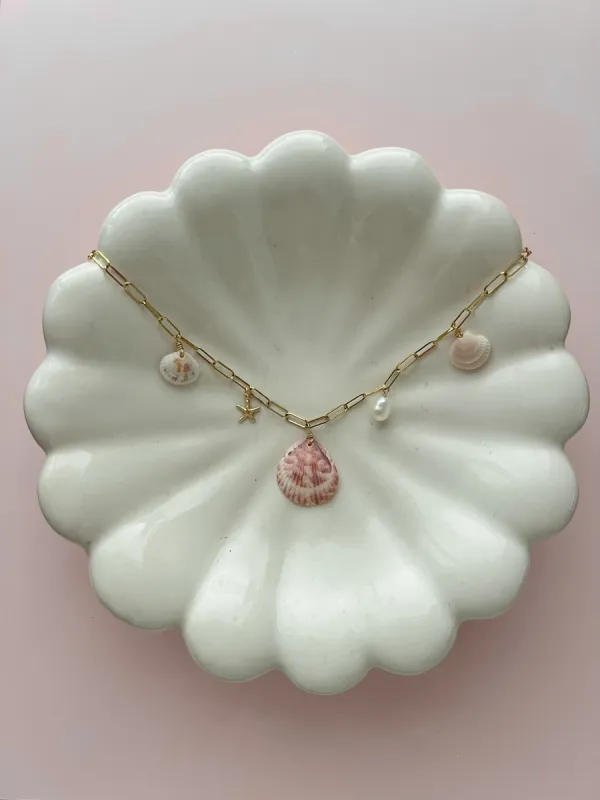 Cocoa Seashell Charm Necklace sold by Mermaid & Me