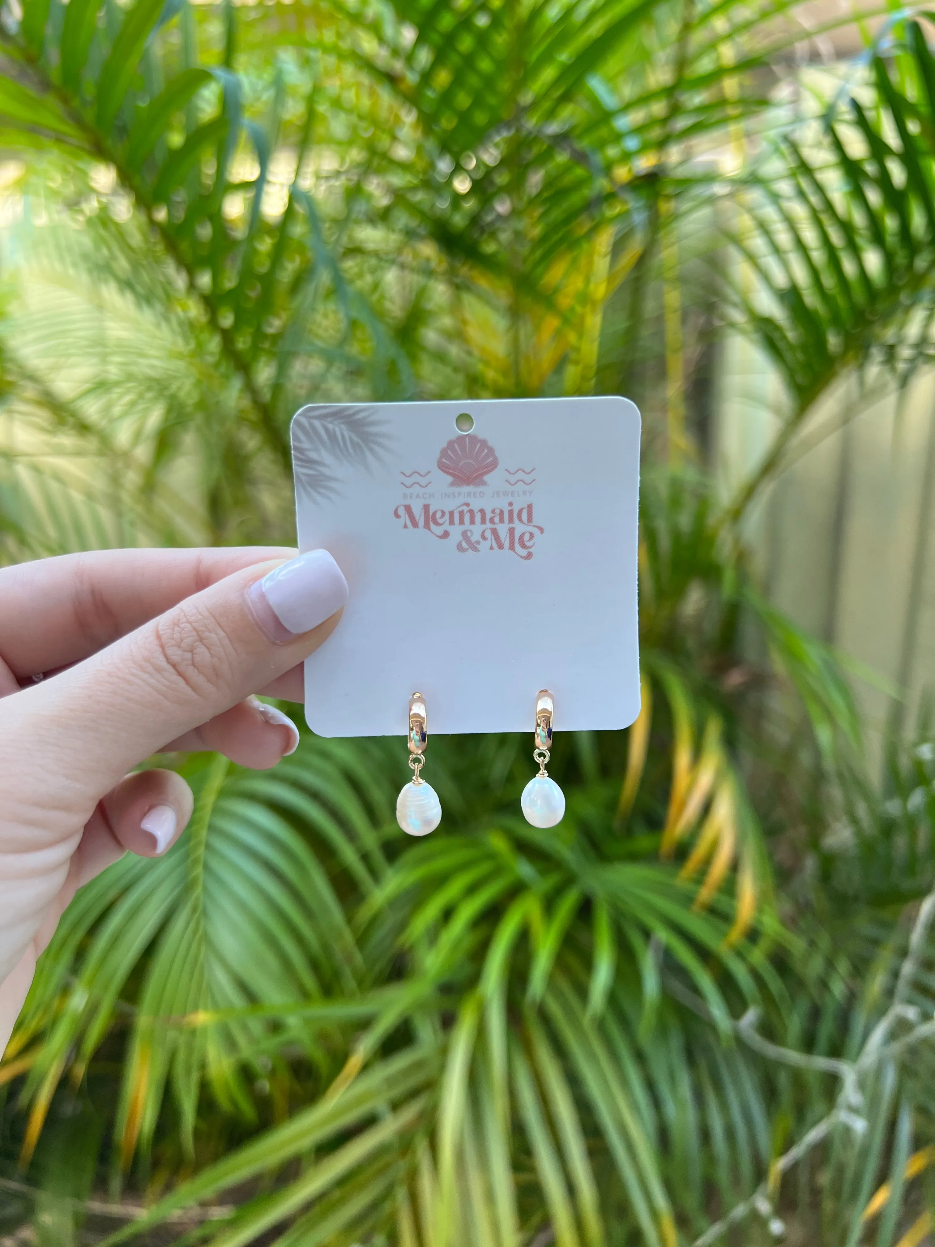 Freshwater Pearl Huggie Earrings sold by Mermaid & Me