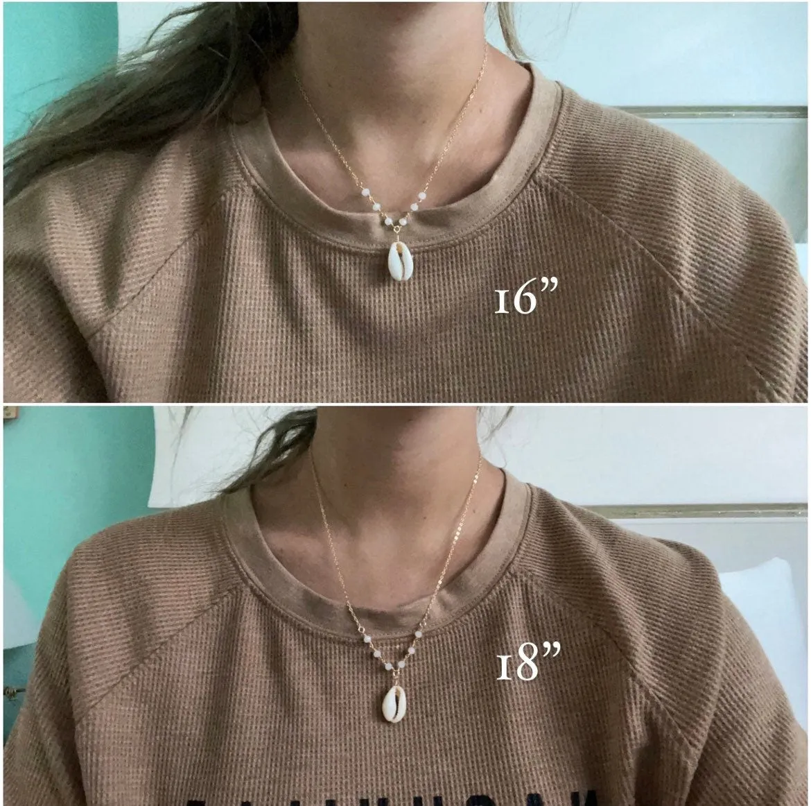 Cowrie Shell with Beaded Chain Necklace sold by Mermaid & Me product image thumbnail 4