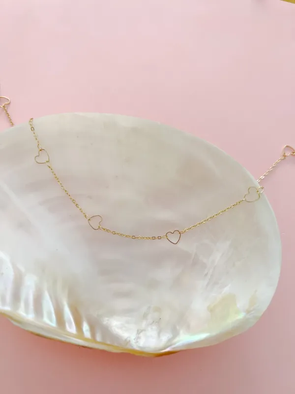 Floating Heart Layering Chain Necklace sold by Mermaid & Me