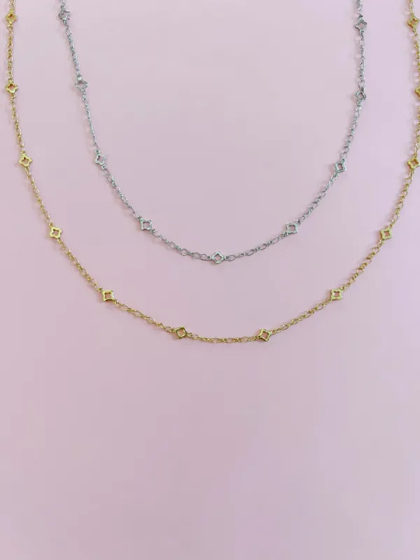 Gold or Silver Quatrefoil Chain Necklace sold by Mermaid & Me