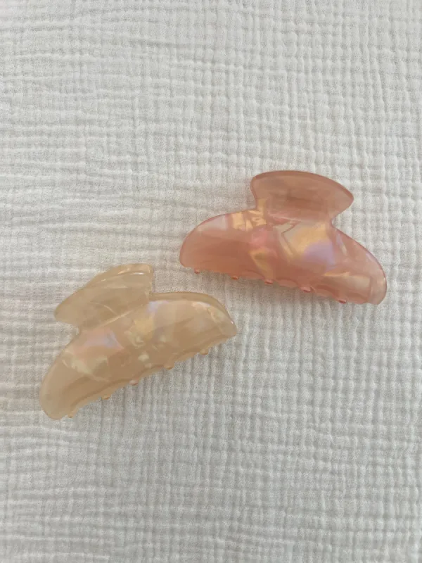 Pink or White Pearly Hair Claw Clip sold by Mermaid & Me