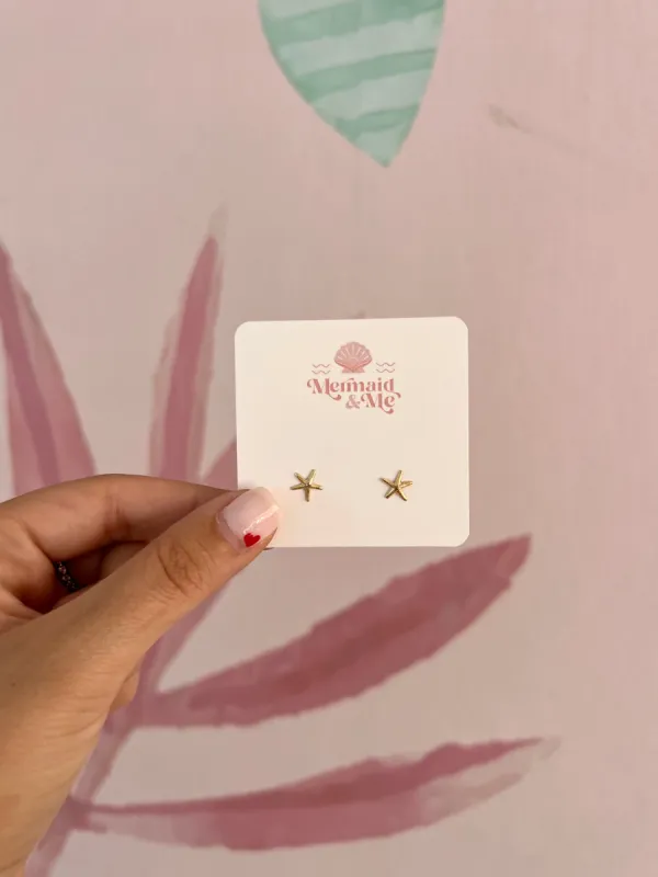 Gold Filled Starfish Post Stud Earrings sold by Mermaid & Me