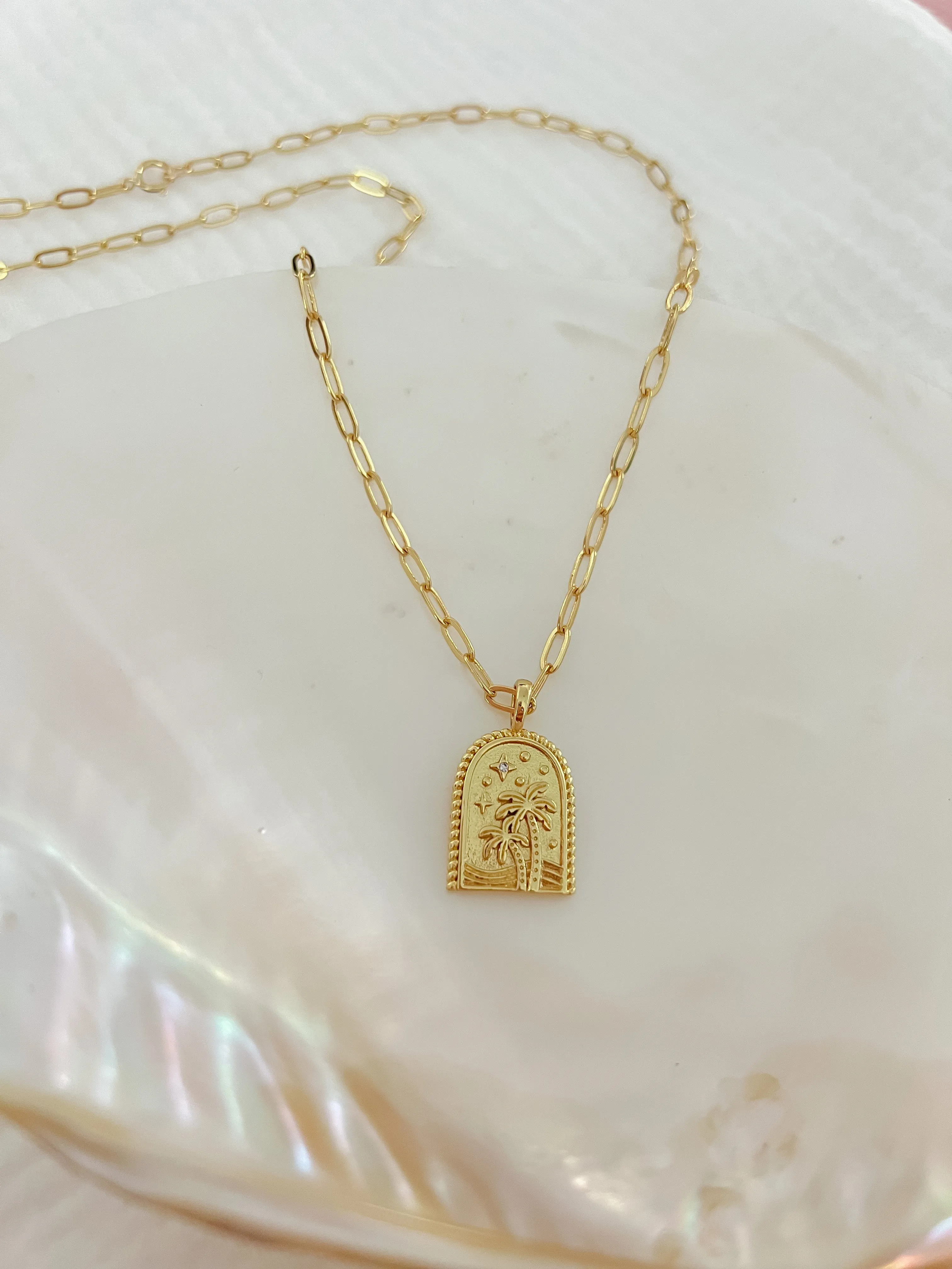 Palm Tree Window Necklace sold by Mermaid & Me