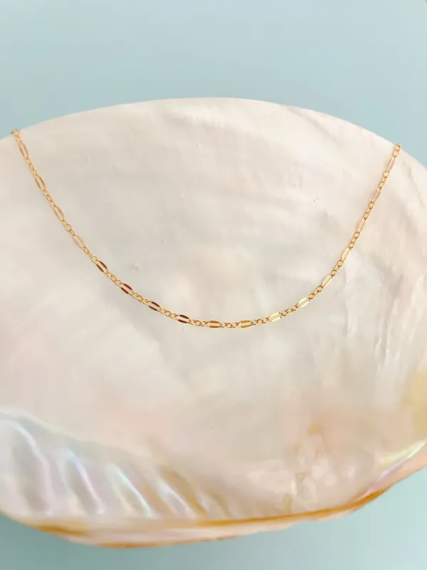 Gold Filled Dainty Sequin Layering Necklace Chain sold by Mermaid & Me