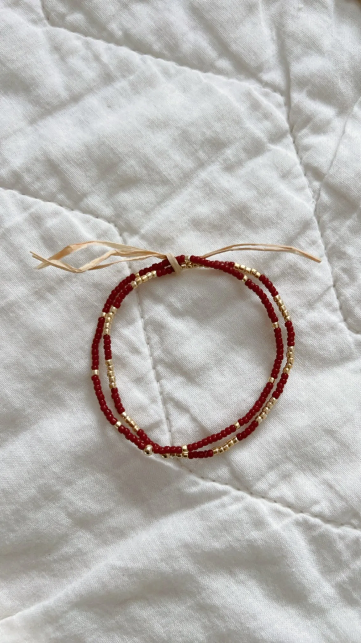 2 Garnet and Gold Seed Bead Bracelets sold by Mermaid & Me