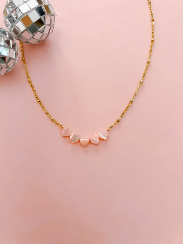 Pink Shell Heart Necklace sold by Mermaid & Me