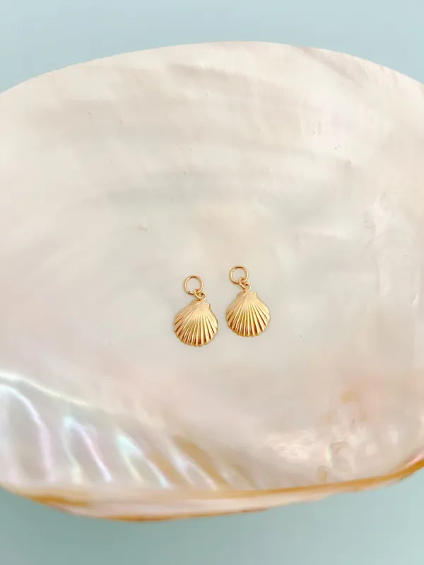 Gold Filled Large Seashell Earring Charms sold by Mermaid & Me