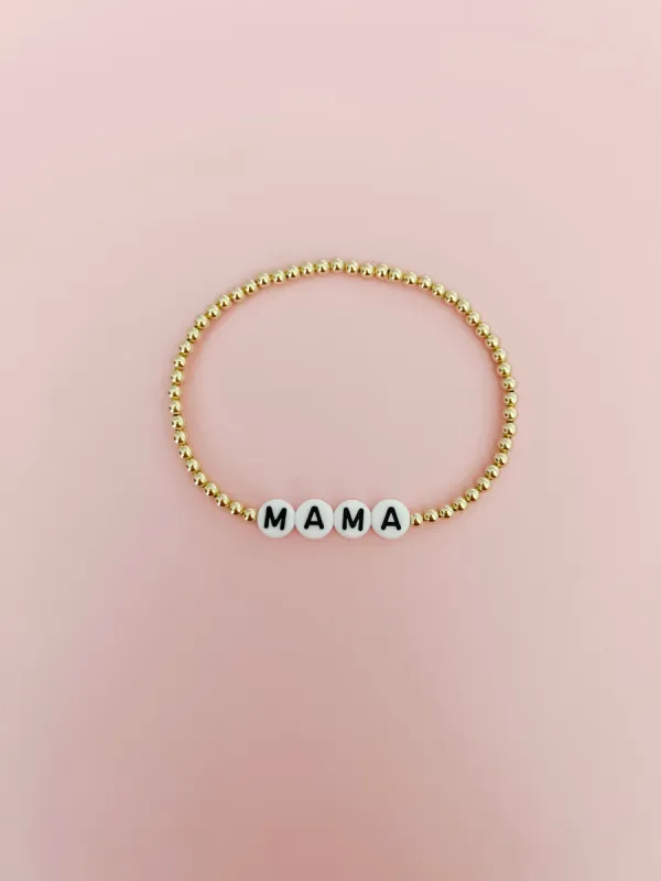 Mama Bracelet with Black Letters sold by Mermaid & Me