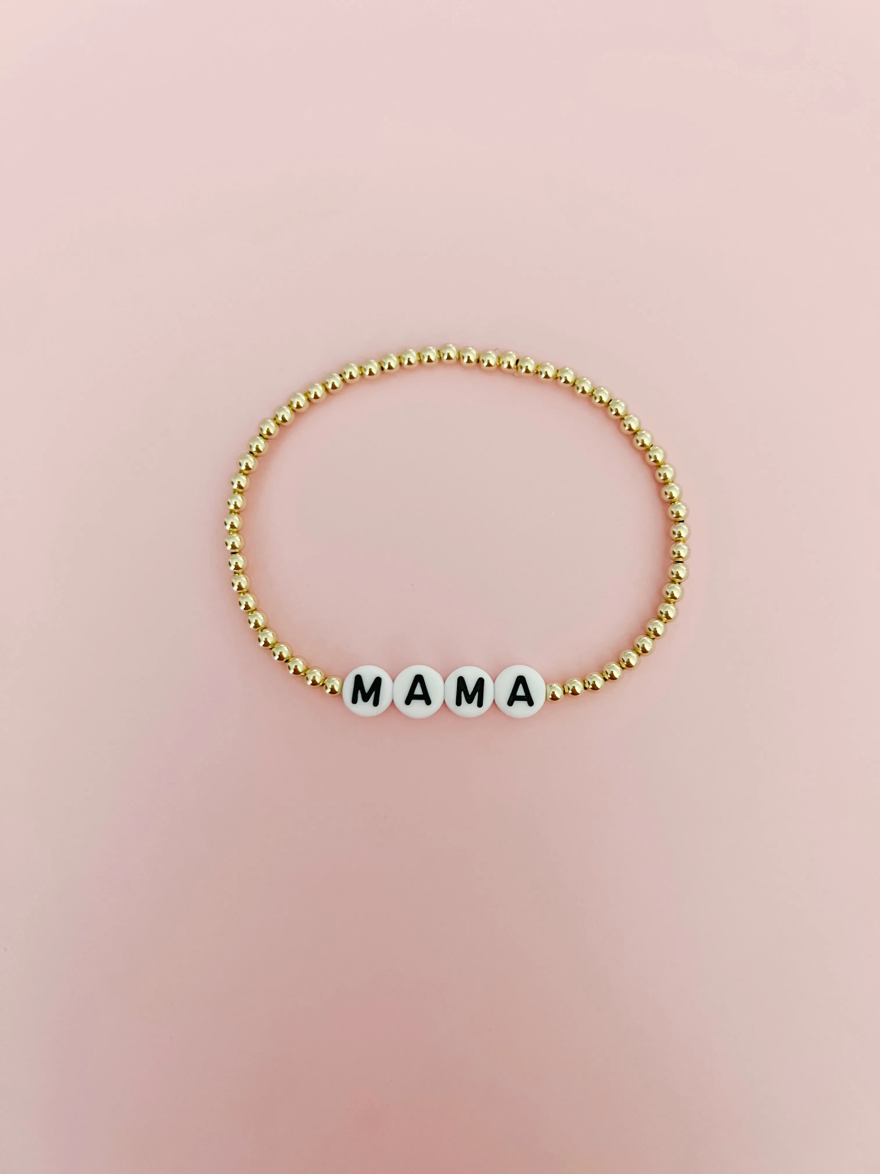 Mama Bracelet with Black Letters sold by Mermaid & Me