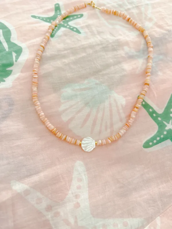 Light Pink Shell Necklace sold by Mermaid & Me