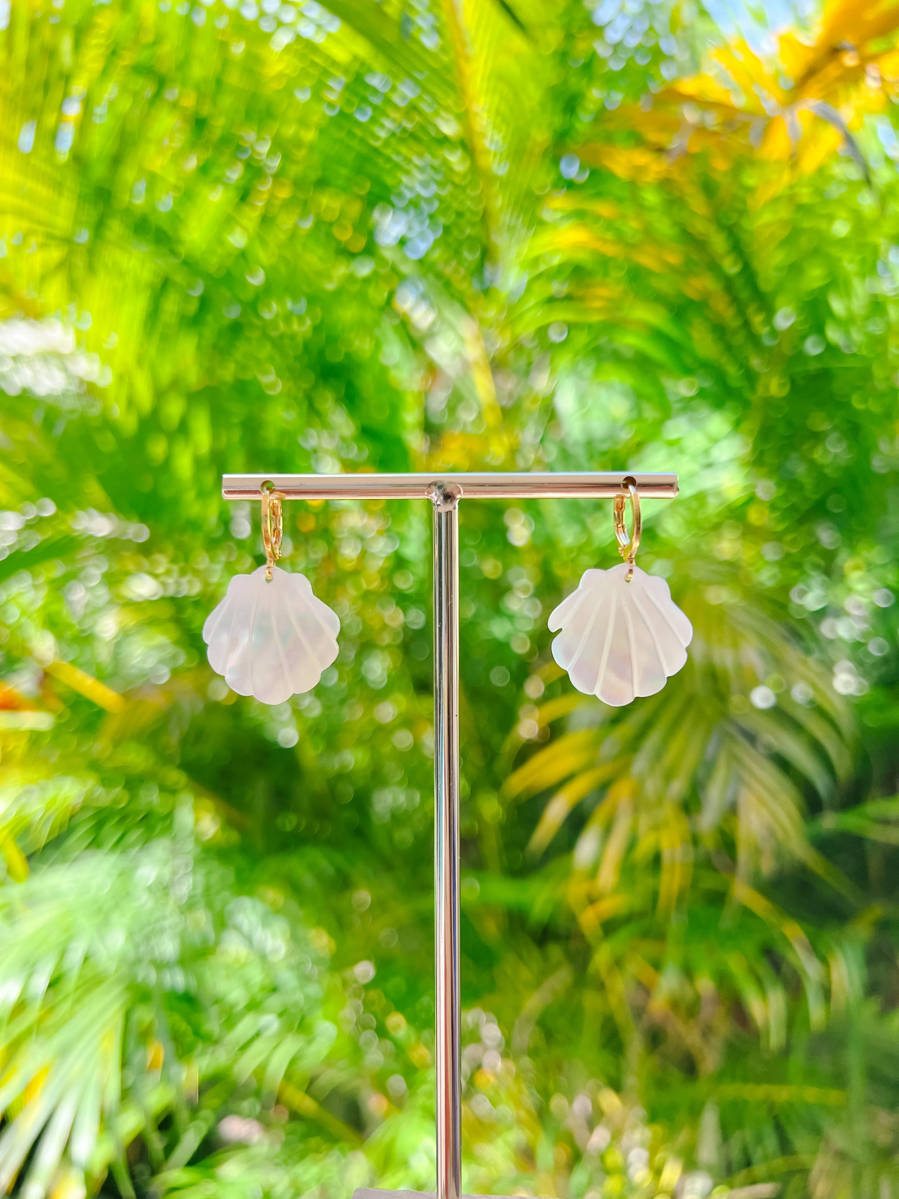 Mother of Pearl Big Shell Earrings sold by Mermaid & Me