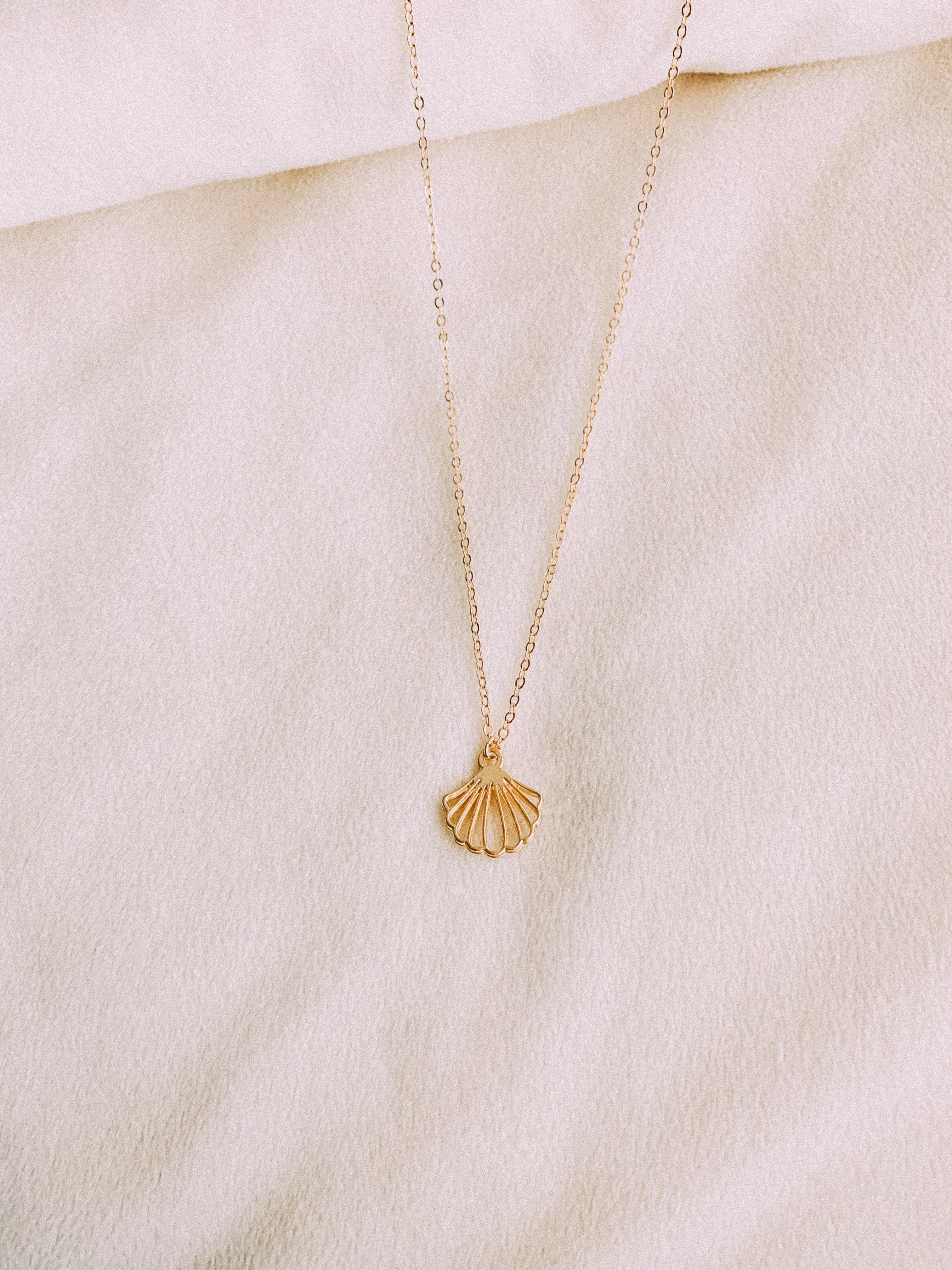 Gold Seashell Fan Necklace sold by Mermaid & Me product image thumbnail 2