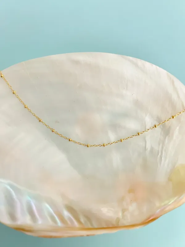 Gold Filled Satellite Layering Necklace Chain sold by Mermaid & Me