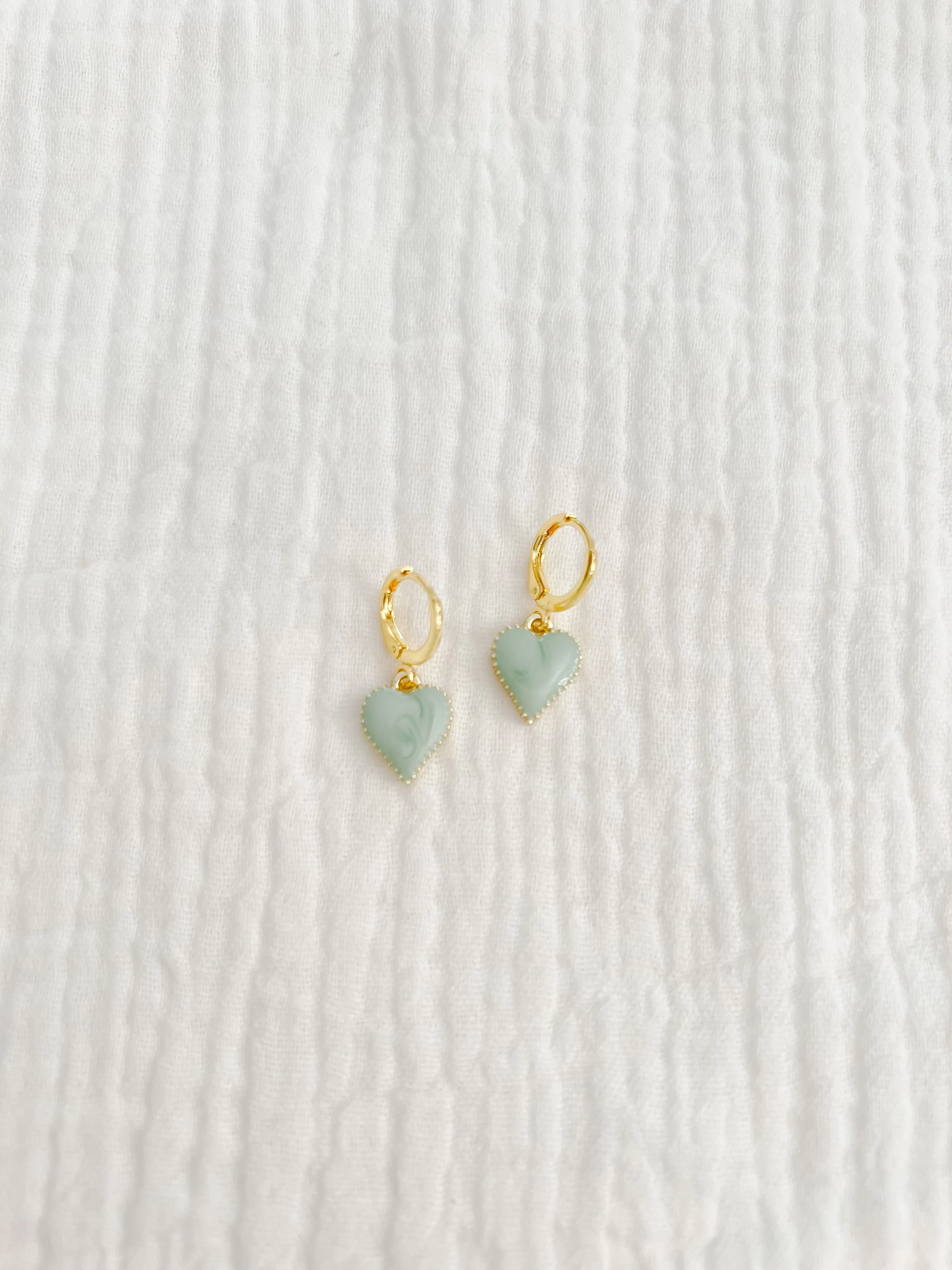 Seafoam Heart Earrings sold by Mermaid & Me