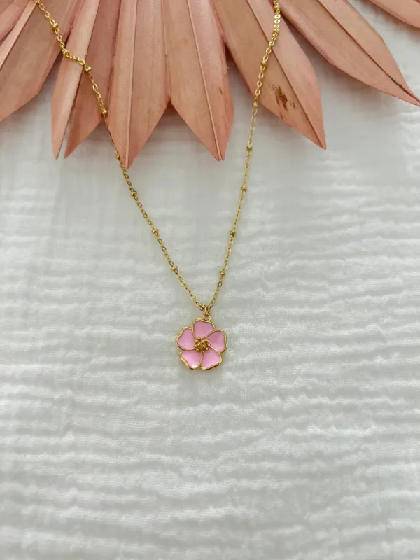 Pink Hibiscus Necklace sold by Mermaid & Me