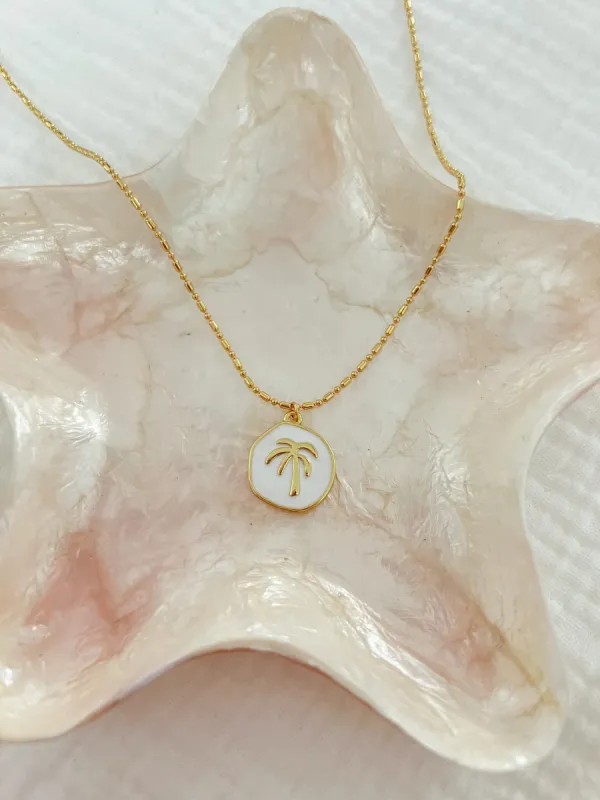 White Palm Tree Necklace sold by Mermaid & Me