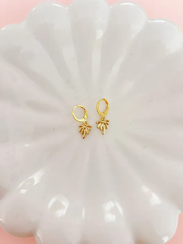 Tiny Palm Tree Earrings sold by Mermaid & Me