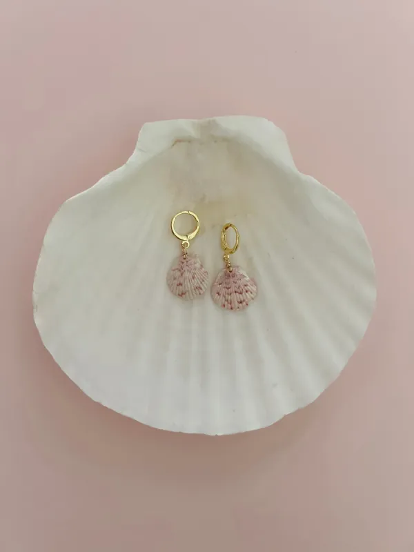 Small Real Scallop Seashell Earrings sold by Mermaid & Me